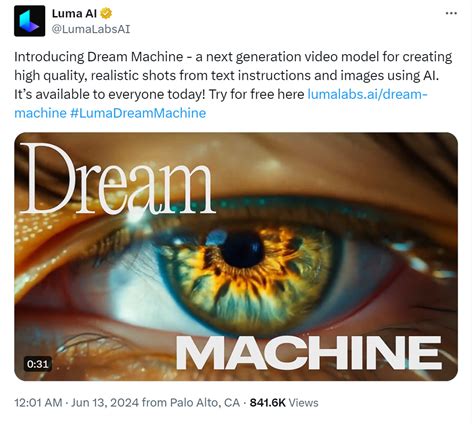 Dream Machine AI 视频生成模型介绍